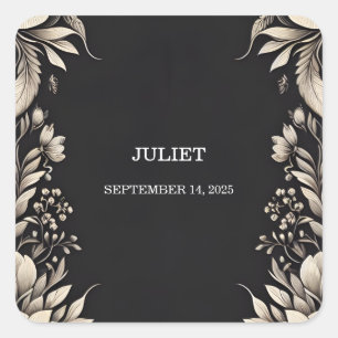 Brautparty aus Velvet-Lace-Linen Quadratischer Aufkleber