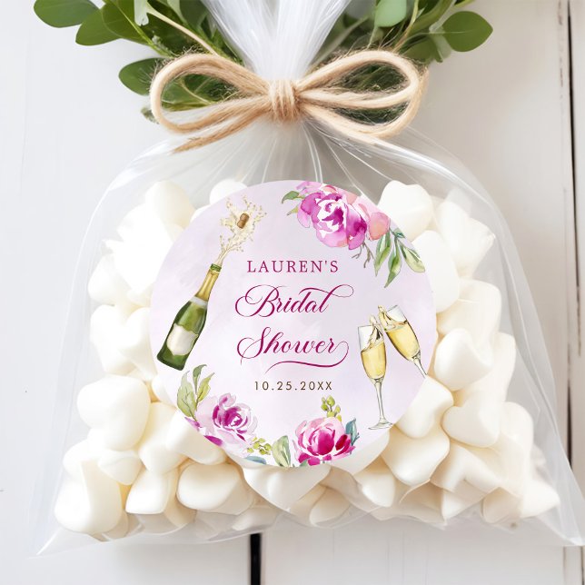 Brautparty aus Weinglas Runder Aufkleber (Von Creator hochgeladen)