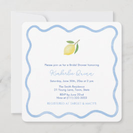 Brautparty aus weißem Lemon Einladung