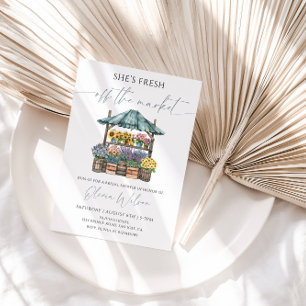 Brautparty außerhalb des Marktes - Blume Einladung