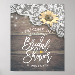 Brautparty Begrüßungslace Sonnenblumenleuchten Poster