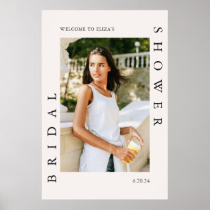 Brautparty Begrüßungszeichen mit Foto und Datum Poster