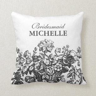 Brautparty-Bevorzugungs-Blumenkorb-Schwarzes Kissen