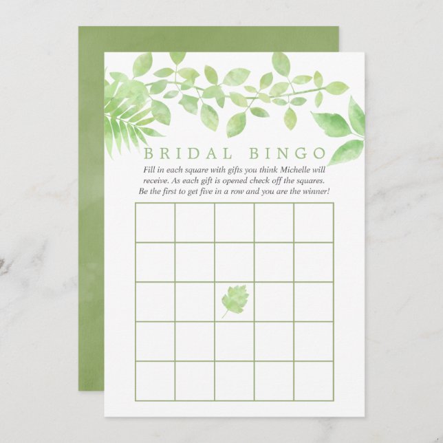 Brautparty Bingo Einladung (Vorne/Hinten)