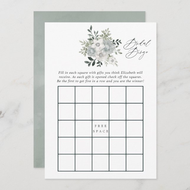 Brautparty Bingo Einladung (Vorne/Hinten)
