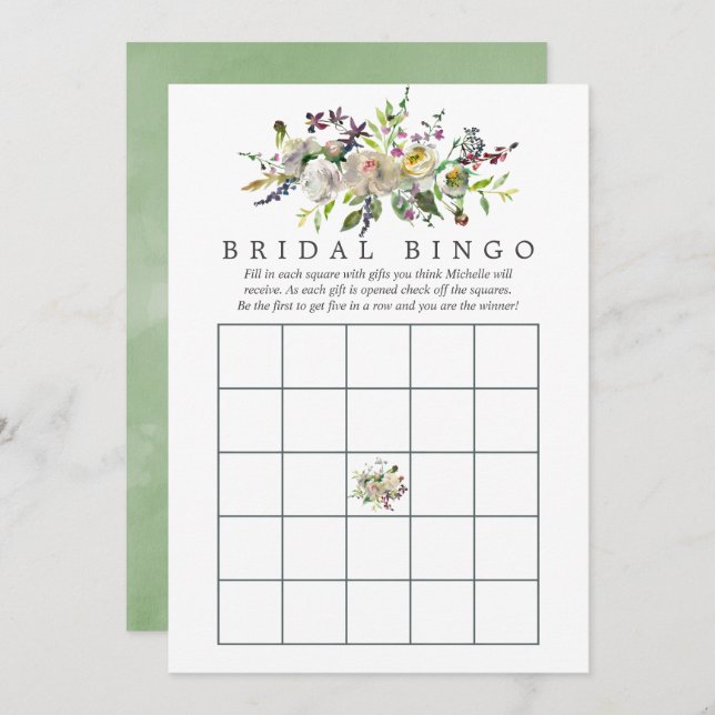 Brautparty Bingo Einladung (Vorne/Hinten)