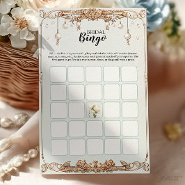 Brautparty Bingo Game Card Perlen Prosecco
