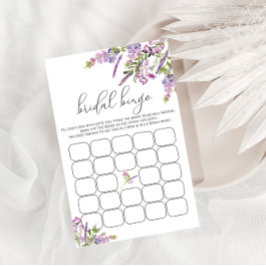 Brautparty Bingo Game Lila Lavendel Floral