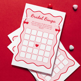 Brautparty Bingo Game: Rot und Rosa Bow Cherry