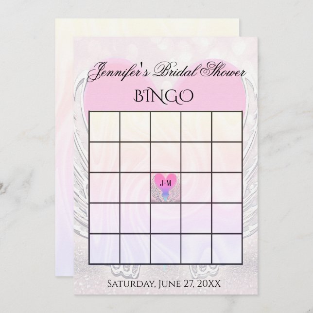 Brautparty Bingo Game Template Einladung (Vorne/Hinten)