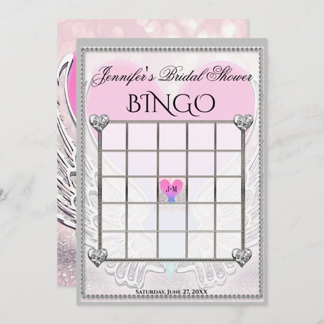 Brautparty Bingo Game Template Einladung (Vorne/Hinten)