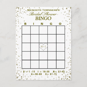 Brautparty Bingo   Gold Confetti Einladung Pos