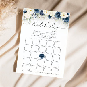 Brautparty Bingo, Navy Blue und White Roses