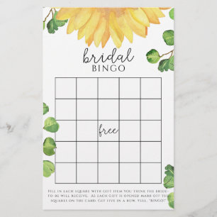 Brautparty-Bingospiel Aquarellblume