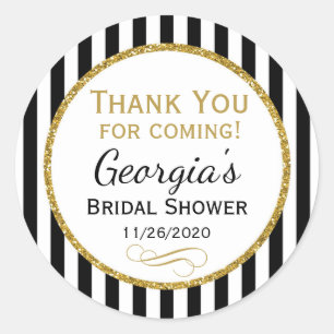 Brautparty Black Stripe Vielen Dank für die Tags Runder Aufkleber