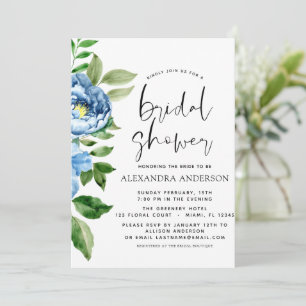 Brautparty Blauer Blumengarten Blume Einladung