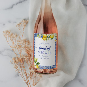 Brautparty Blauer Mittelmeerlemon Weinetikett