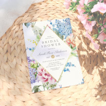 Brautparty | Blaues und Lila Wasserfarbenblühen