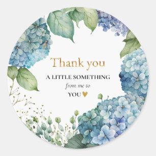 Brautparty Blue Hydrangeas Vielen Dank Runder Aufkleber