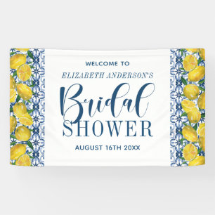 Brautparty Blue Tile Lemon - Mittelmeer Willkommen Banner