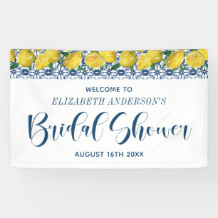 Brautparty Blue Tile Lemon - Mittelmeer Willkommen Banner