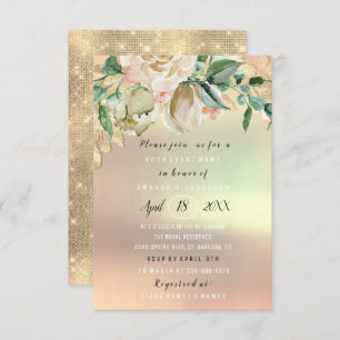 Brautparty Blume Brunch Grüne Elfenbeingold Einladung