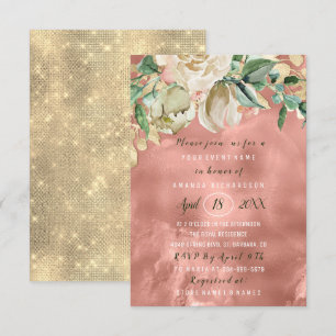 Brautparty Blume Brunch Minze Rose Rose Rose Einladung