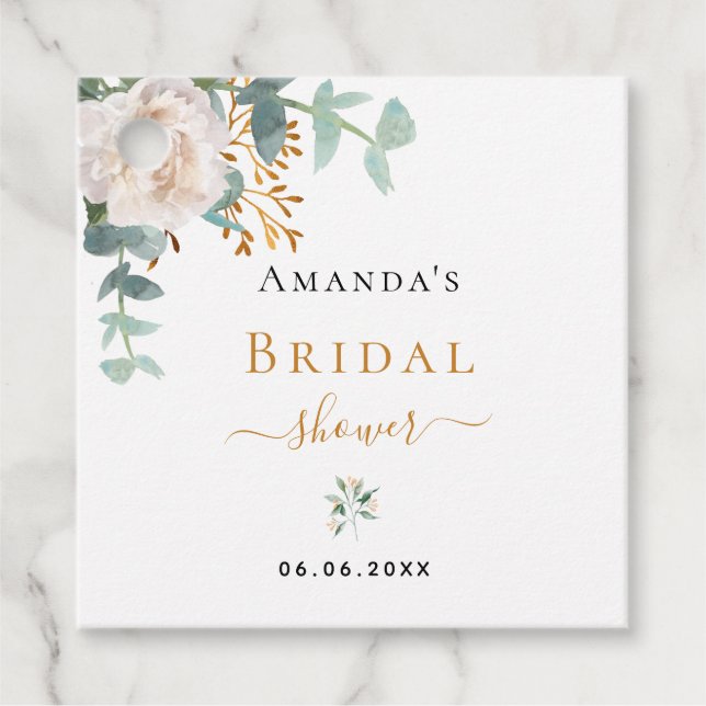 Brautparty Blütenblättrige Eukalyptus-Pflanzen ele Geschenkanhänger (Vorderseite)