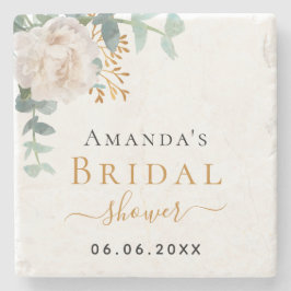 Brautparty Blütenblättrige Eukalyptus-Pflanzen ele Steinuntersetzer