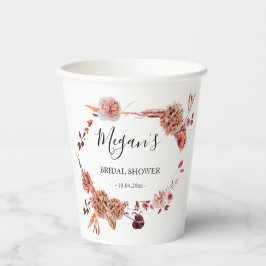 Brautparty boho Blume Paper Cups Pappbecher