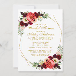 Brautparty Boho Burgundy Floral Invite G Einladung