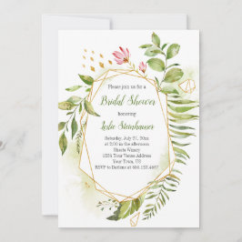 Brautparty botanischer geometrischer Rahmen Einladung