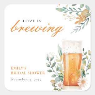 Brautparty - Brauerei Beer Love Quadratischer Aufkleber