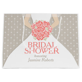 Brautparty Brautkleid personalisierte Geschenktasc Große Geschenktüte