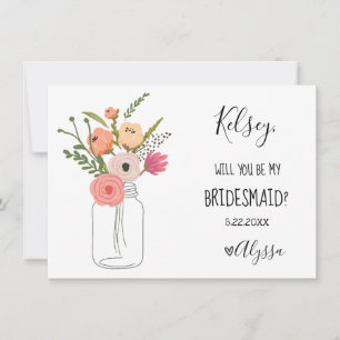 Brautparty Bridesmaid Vorschlag Card Dankeskarte