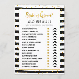 Brautparty Bridge oder Game Gold Confetti Einladung