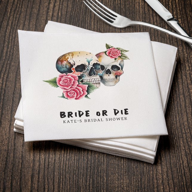Brautparty "Brillen oder Die Skulls & Rose" Serviette (Von Creator hochgeladen)