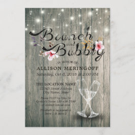 Brautparty Brunch Bubbly Champagne Flutes Wood Einladung