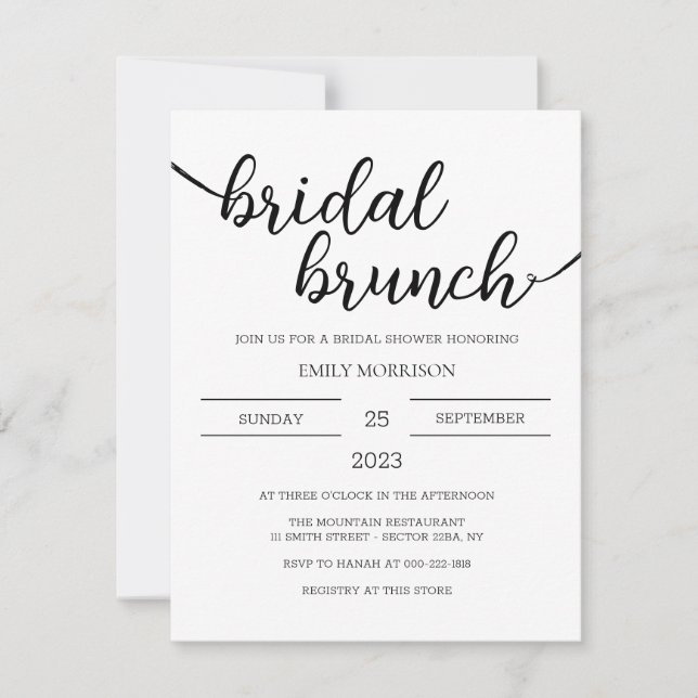 Brautparty Brunch Einladung boho (Vorderseite)