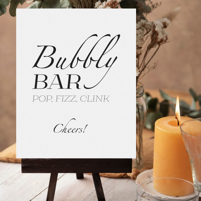 Brautparty Bubbly Bar Pop Fizz Clink Zeichen Poster (Von Creator hochgeladen)