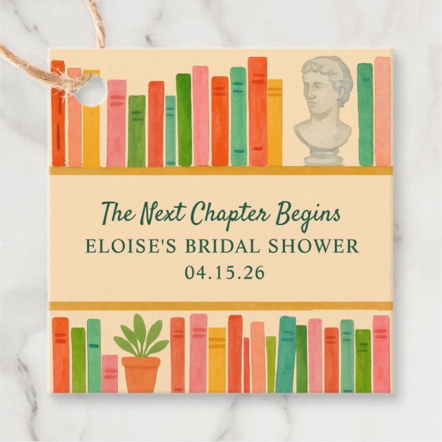 Brautparty buchen | Chic Fun "New Chapter" Geschenkanhänger (Vorderseite)