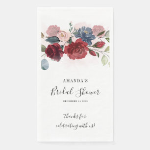 Brautparty Burgund Rustikale Blumen Custom Serviette