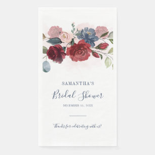 Brautparty Burgund Rustikale Florale Benutzerdefin Serviette