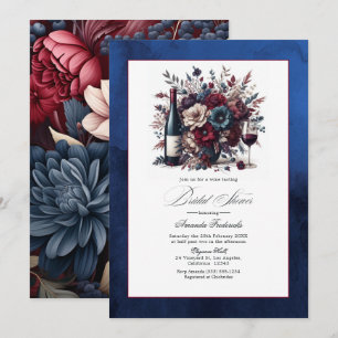 Brautparty "Burgund" und "Navy Floral" Einladung