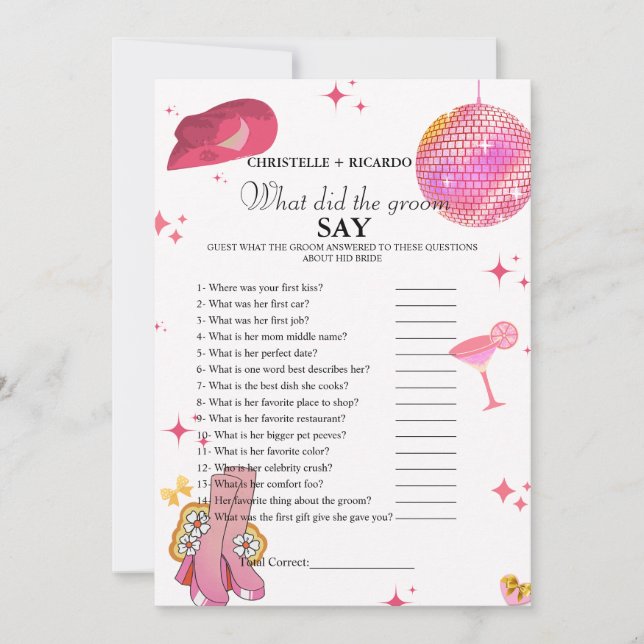 Brautparty Card für Bräune & Bräutigam Ankündigung (Vorderseite)