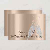 Brautparty Champaigne Glasbläschen Silberne Rose