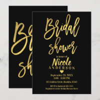 BRAUTPARTY Chic Golden Foil Schwarzes Modernes Skr