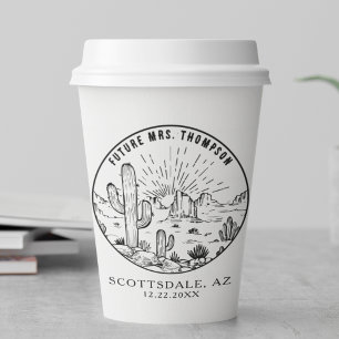 Brautparty Coffee Bar Custom Arizona Hochzeit Pappbecher