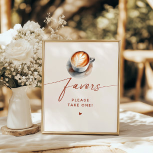 Brautparty Coffee Favors Pedestal Poster