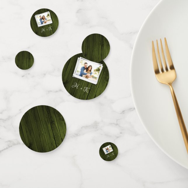 Brautparty Confetti aus grünem Foto Konfetti (Gruppe)